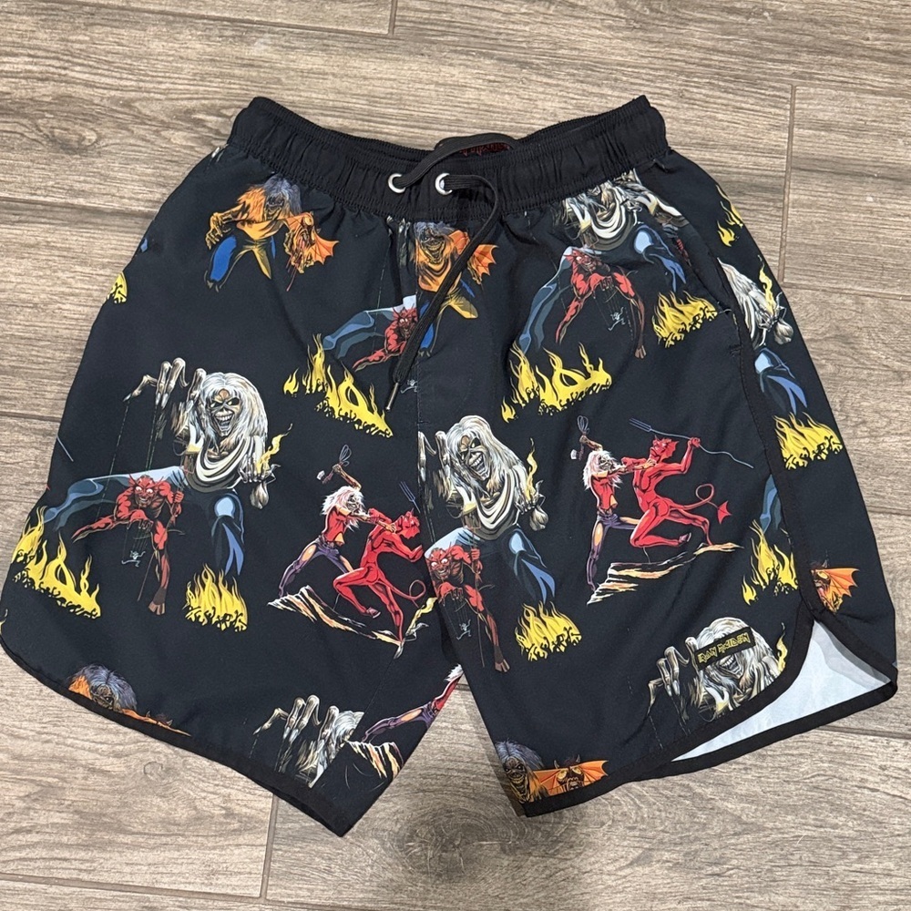 Rare Iron Maiden Number of the Beast Hubrid Shorts